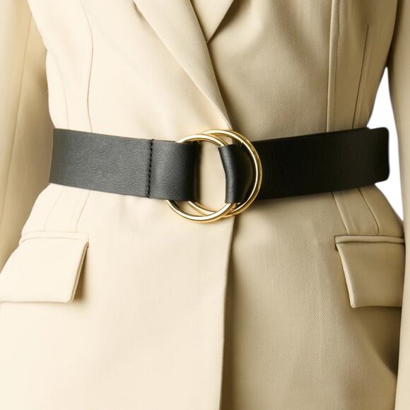 B-Low the Belt Accessories - B-Low The Belt Tumble Vegan Leather Wrap Belt Women L/XL Black Modern Minimalist